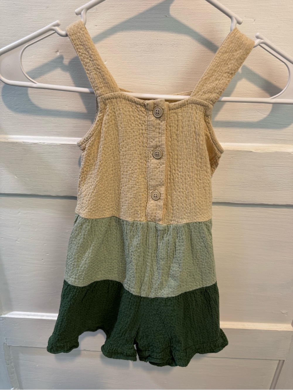 Retro Daisie Girls Colorblock Cotton Gauze Romper Size 3/4 - Picture 6 of 8